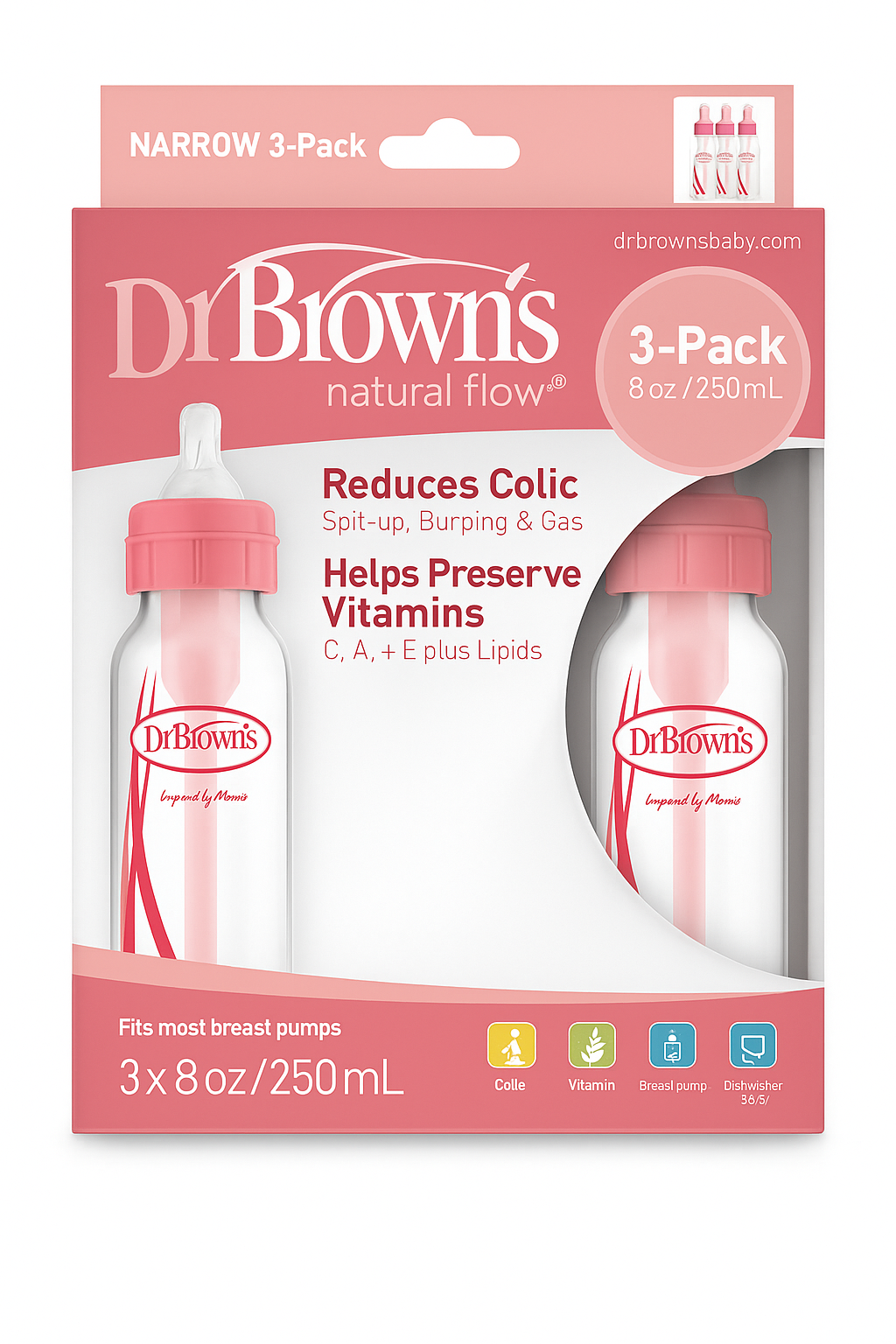Dr. Brown's - 3 pack Rosa