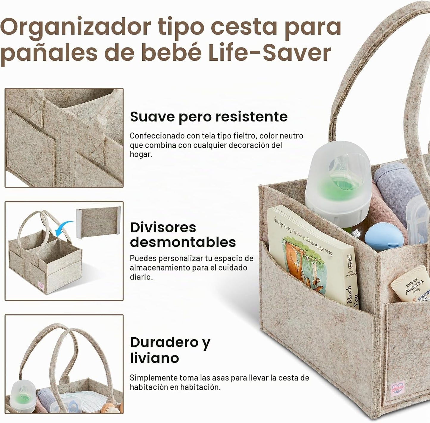 Organizador de pañales para bebé
