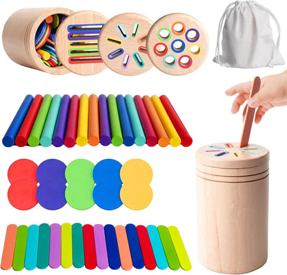 Juguetes Montessori de madera para bebés y niños pequeños, 3 en 1