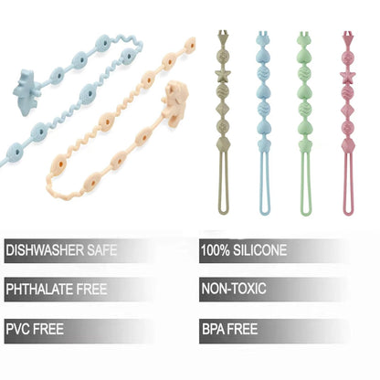 Set de 2 Clips de Silicona para Juguetes, Mordedores y Chupetas