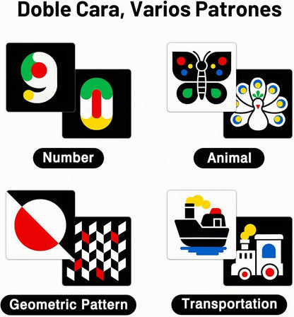 Tarjetas flash de alto contraste para bebés 3-6m