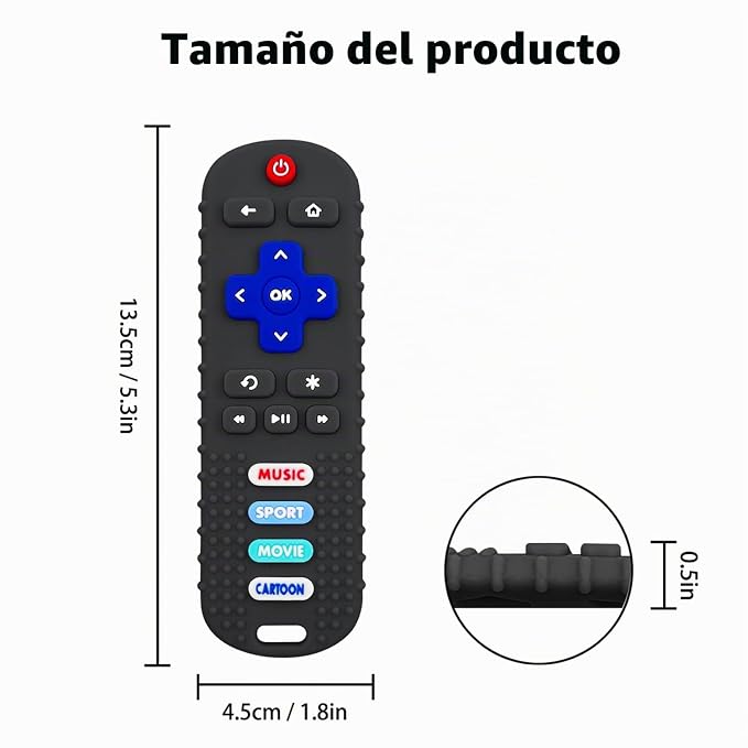 🦷📺 Mordedor de silicona en forma de control remoto