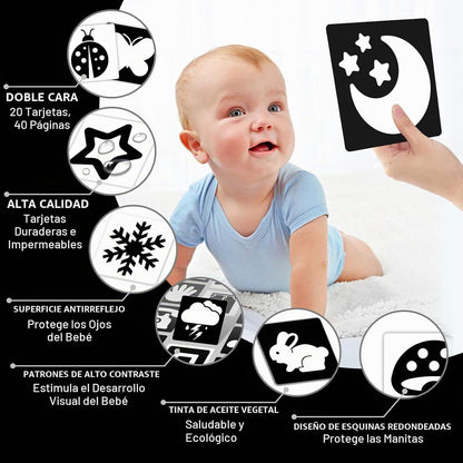 Tarjetas flash de alto contraste para bebés 0-3m