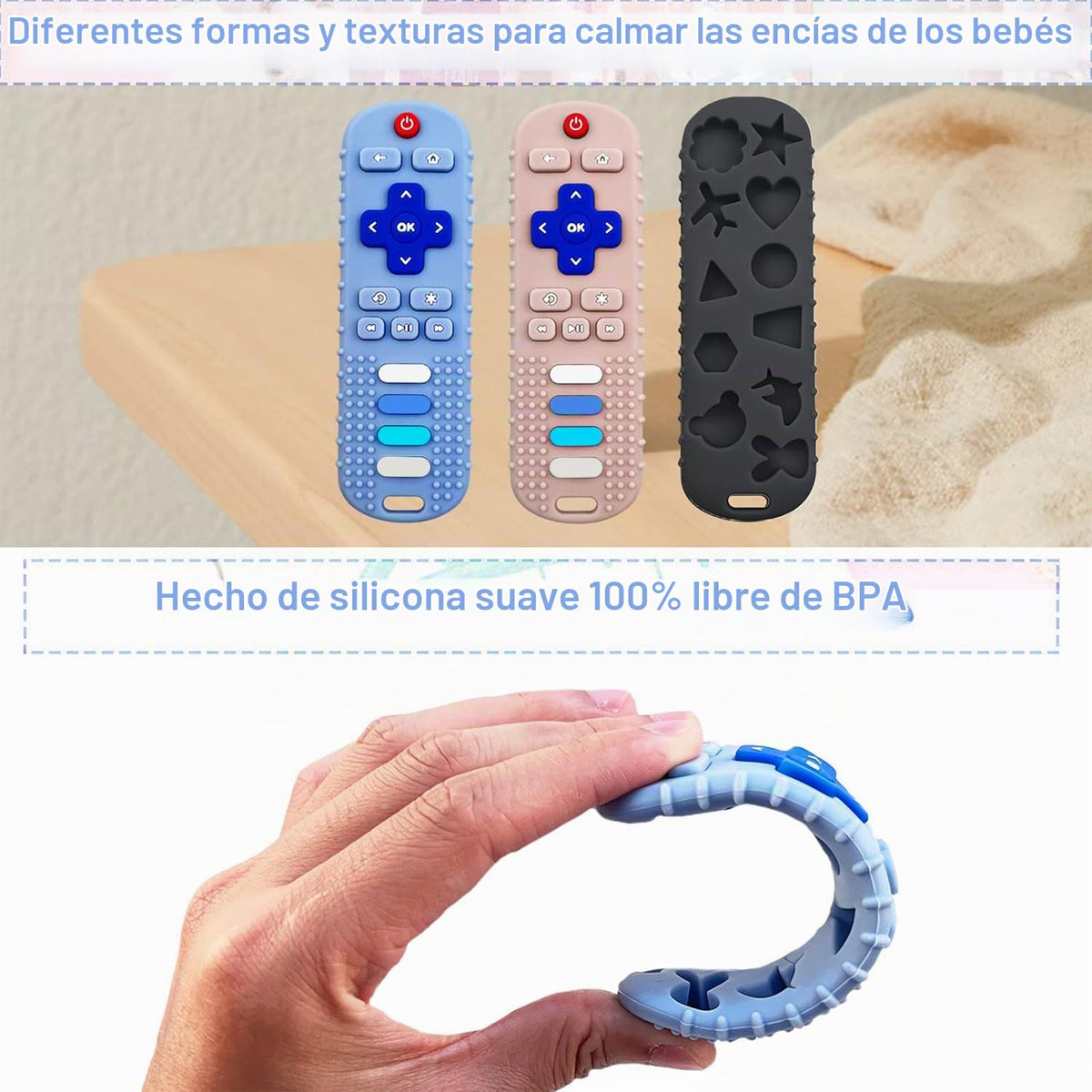 🦷📺 Mordedor de silicona en forma de control remoto