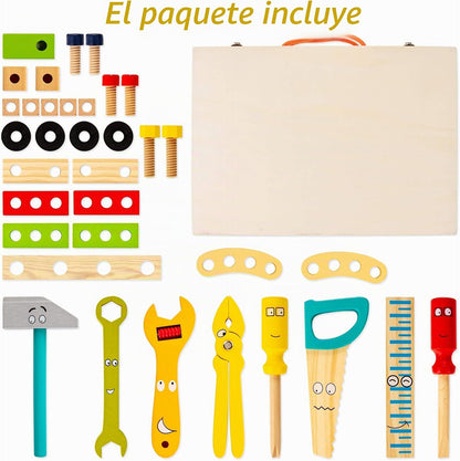 🧰🔨 Caja de herramientas de madera para niños
