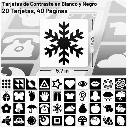 Tarjetas flash de alto contraste para bebés 0-3m