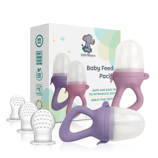Chupeta 2 pack para alimentos rosa y morado