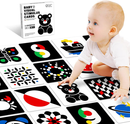 Tarjetas flash de alto contraste para bebés 3-6m