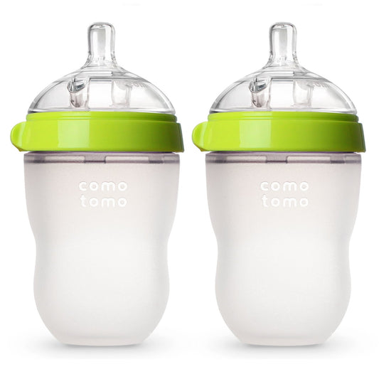 Biberón de Comotomo, 8 onzas, Verde - 2 pack