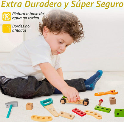 🧰🔨 Caja de herramientas de madera para niños