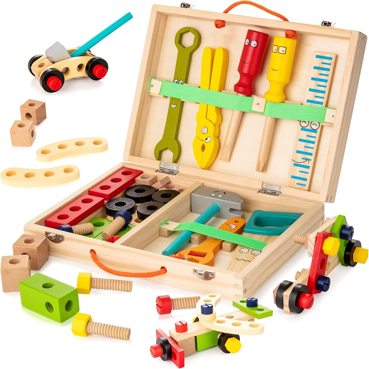 🧰🔨 Caja de herramientas de madera para niños
