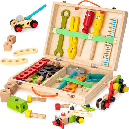 🧰🔨 Caja de herramientas de madera para niños