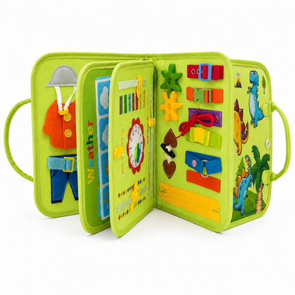 Busy Board de Tela Tipo Libro – Dinosaurios
