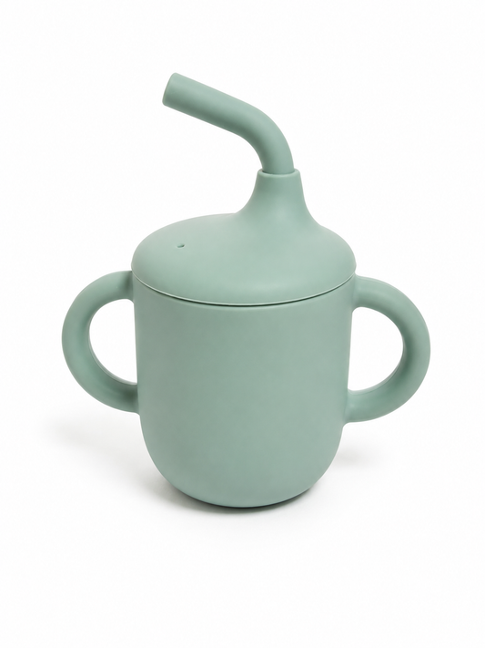 Vaso de Entrenamiento de Silicona con Pajilla | Antiderrames para Bebés | Individual
