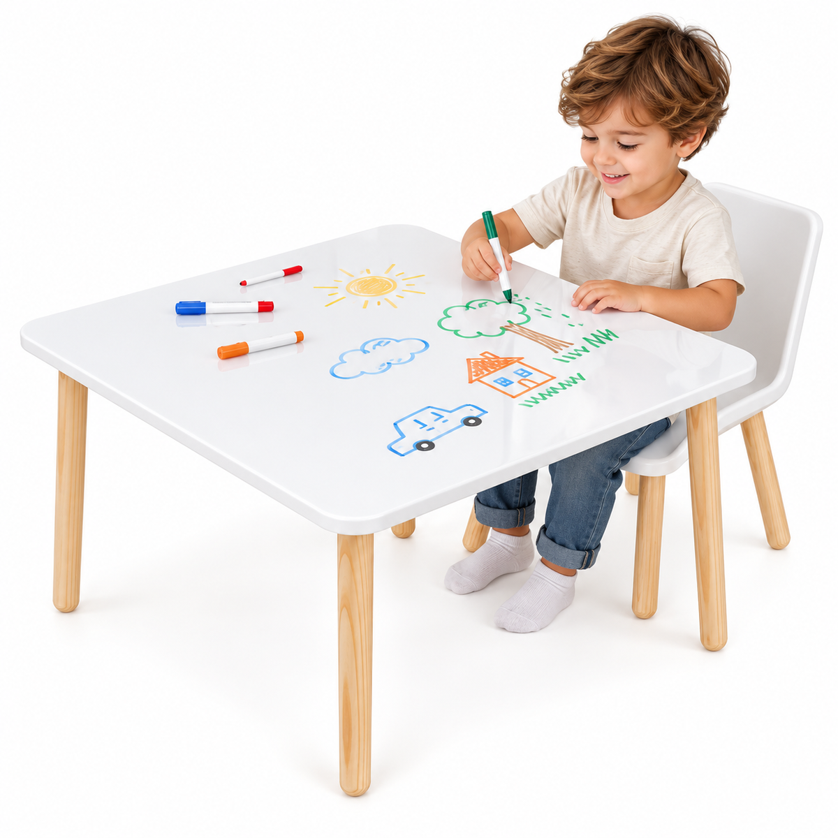 Mesa tipo pizarra Infantil Montessori + Silla