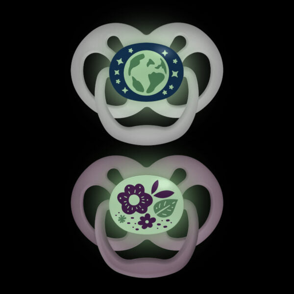 CHUPETAS ADVANTAGE 6-18ms - Rosa brilla en la oscuridad