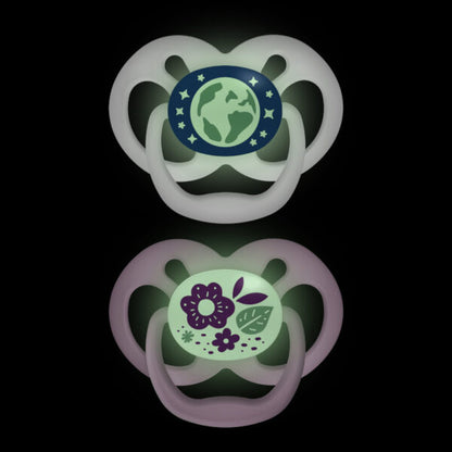 CHUPETAS ADVANTAGE 6-18ms - Rosa brilla en la oscuridad