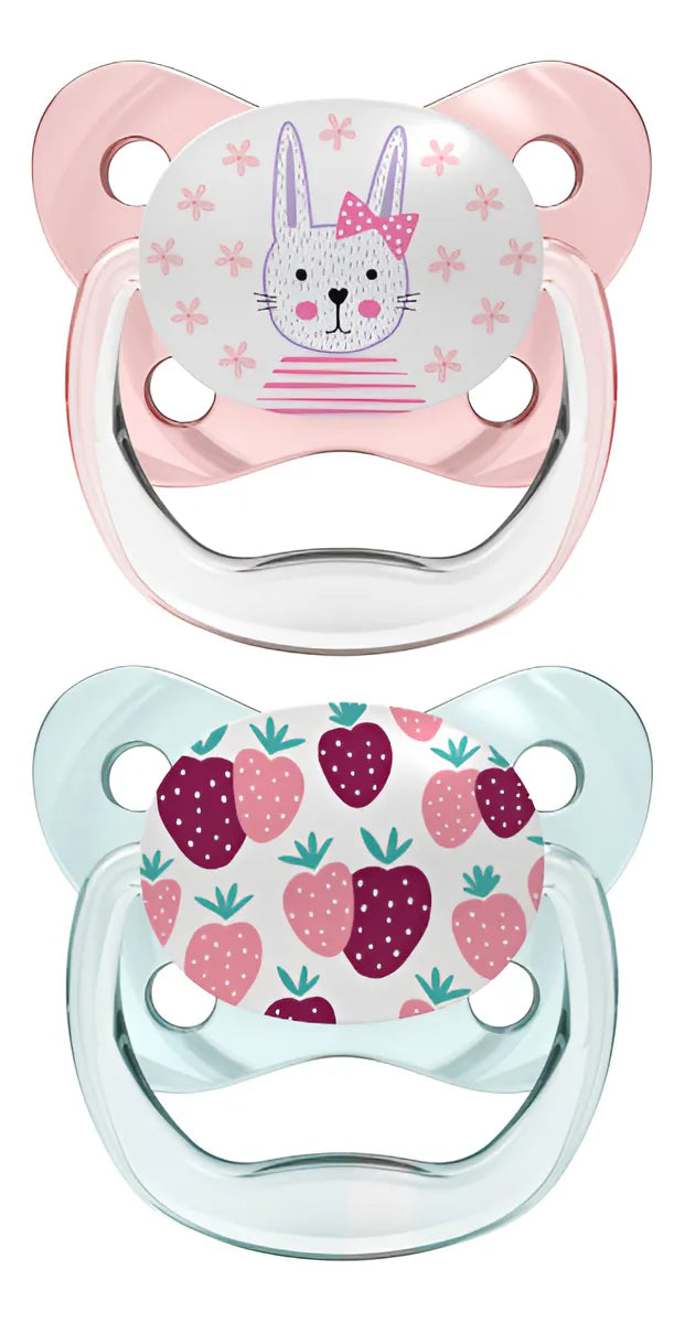 CHUPETAS PREVENT 0-6ms - Diseño conejito rosa