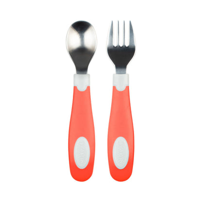 Set de cuchara y tenedor - Coral y Azul