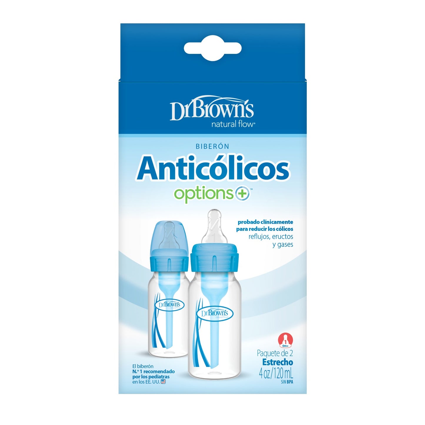 Dr. Brown's Botellas azules de 4 onzas (paquete de 2)