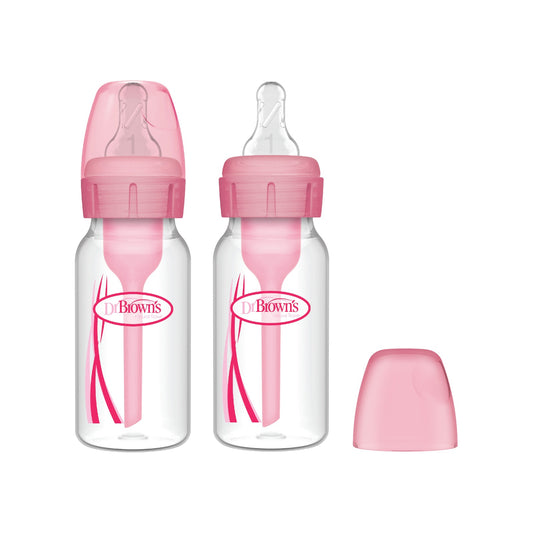 Dr. Brown's Botellas rosas de 4 onzas (paquete de 2)