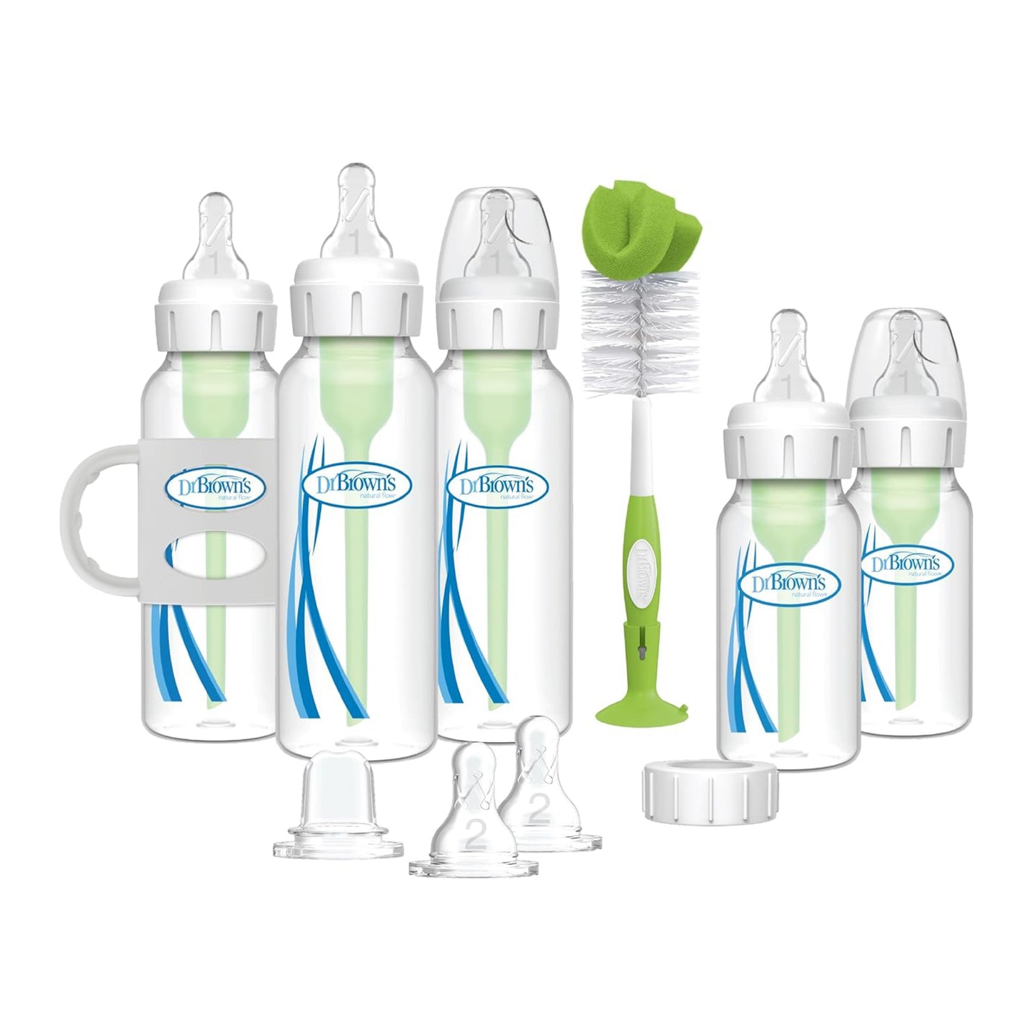 Kit de inicio para alimentación del bebé – incluye biberones y cepillo de limpieza