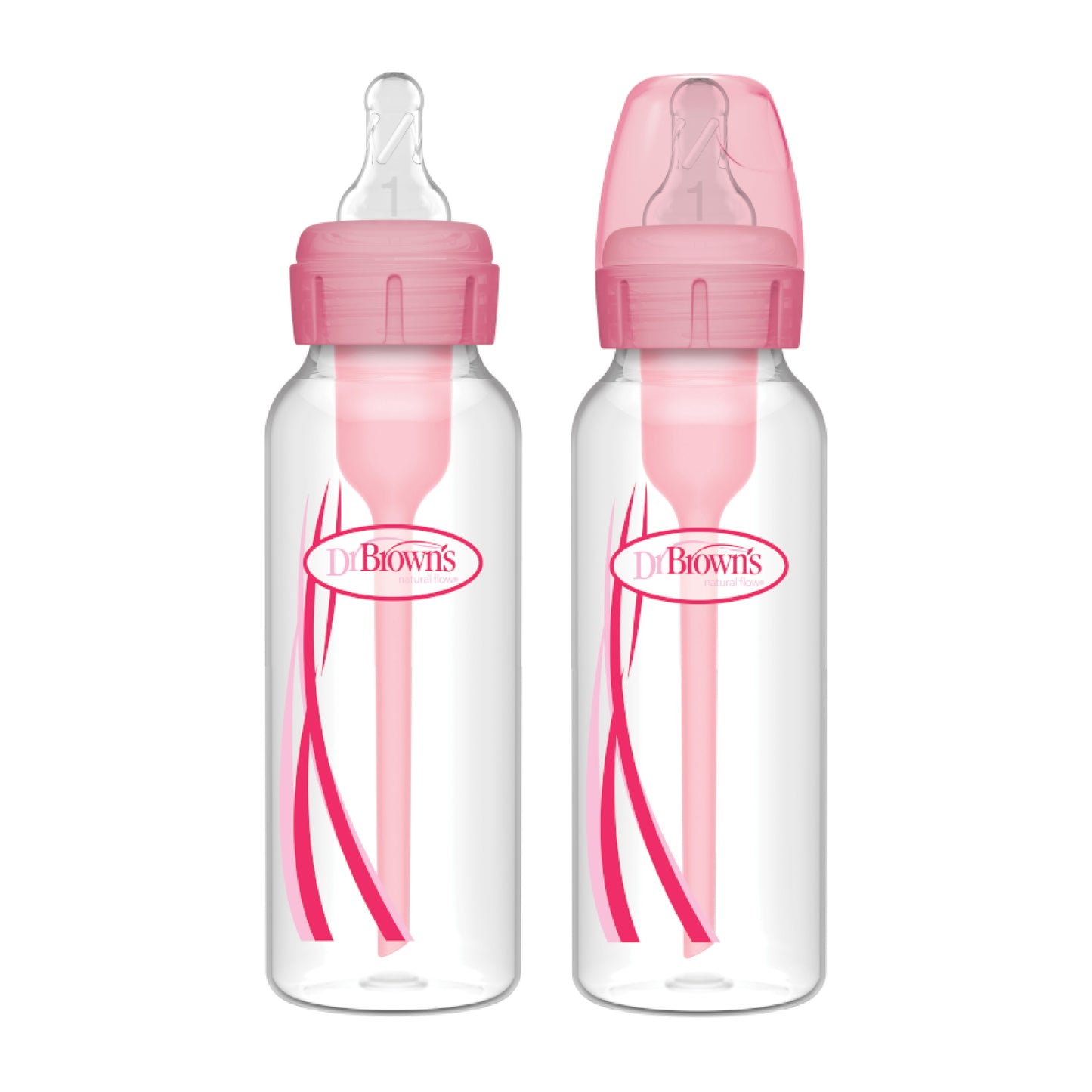 Dr. Brown's Botellas rosas de 8 onzas (paquete de 2)