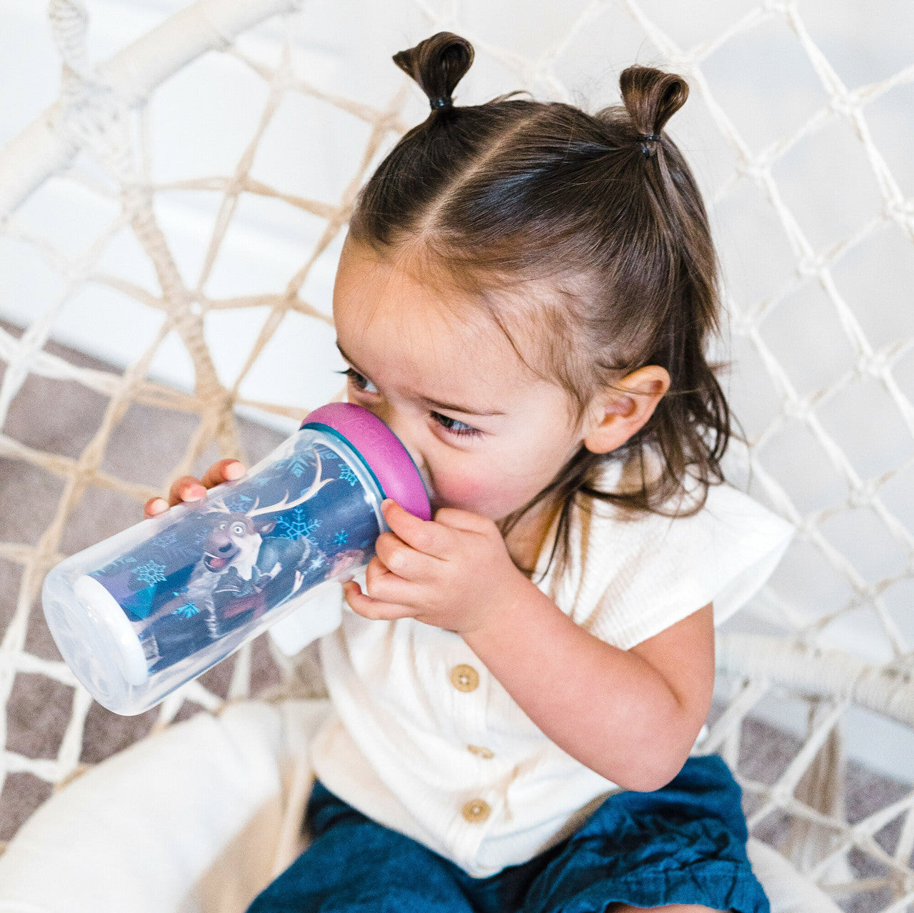 Vasos con Boquilla Aislada para Niñas, 9 oz - Frozen Azul