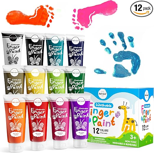 Pintura lavable para dedos no tóxica