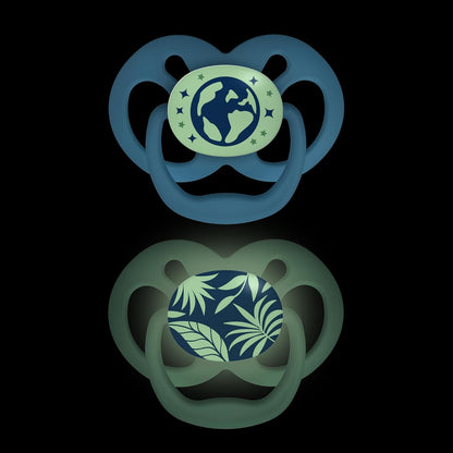 CHUPETAS ADVANTAGE 6-18ms - azul brilla en la oscuridad