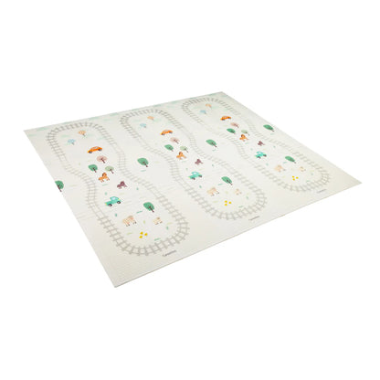 Alfombra antigolpes reversible plegable con laberintos y figuras de animales