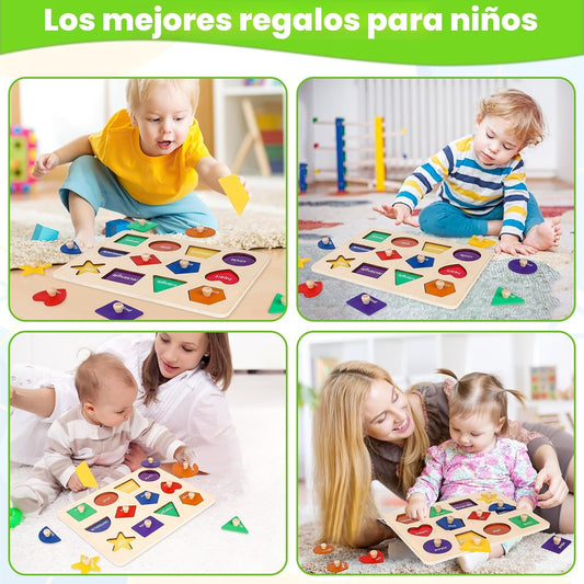 Rompecabezas de madera con formas